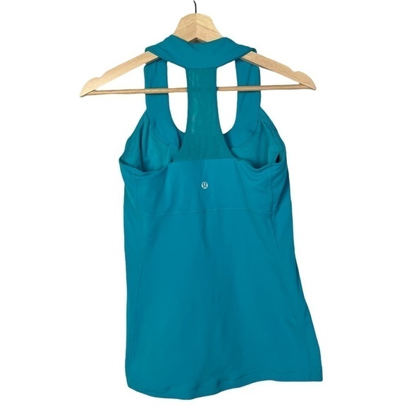 Lululemon Scoop Neck Luon Athletic Tank Top Surge Teal Blue 8 - Picture 4 of 6